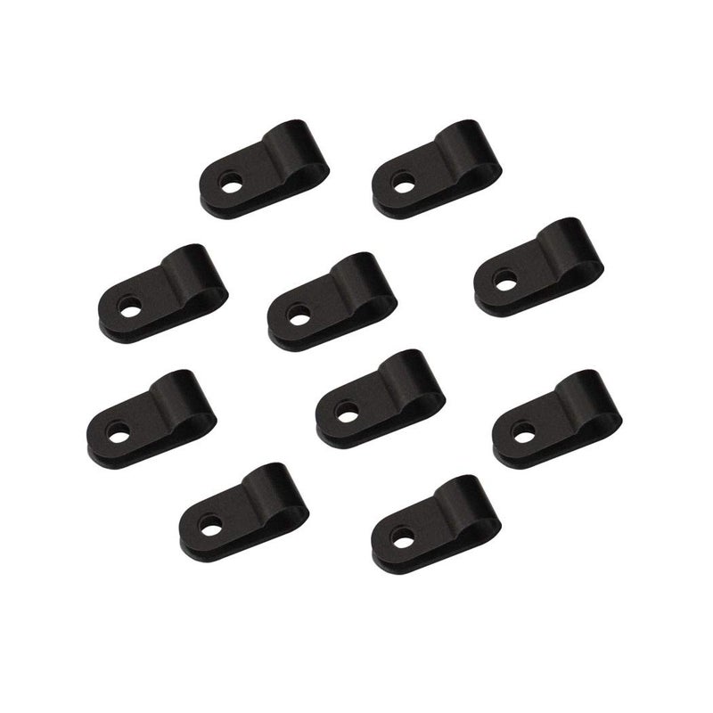 heyous 100pcs 1/4 inch (6.4mm) R-Type Cable Clamp Nylon Wire Hose Tube Fastener Fixed Cable Tie Mount Organizer Holder R Type Cable Clip with Mounting Screw Black - Image 4